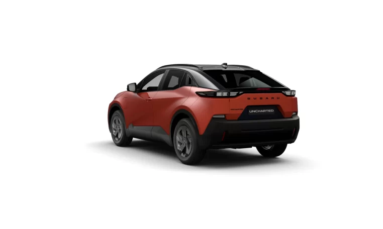 render Subaru uncharted 2E xcite plus in de kleur flare orange duotoon rear left