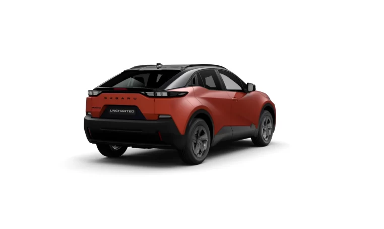 render Subaru uncharted 2E xcite plus in de kleur flare orange duotoon rear right