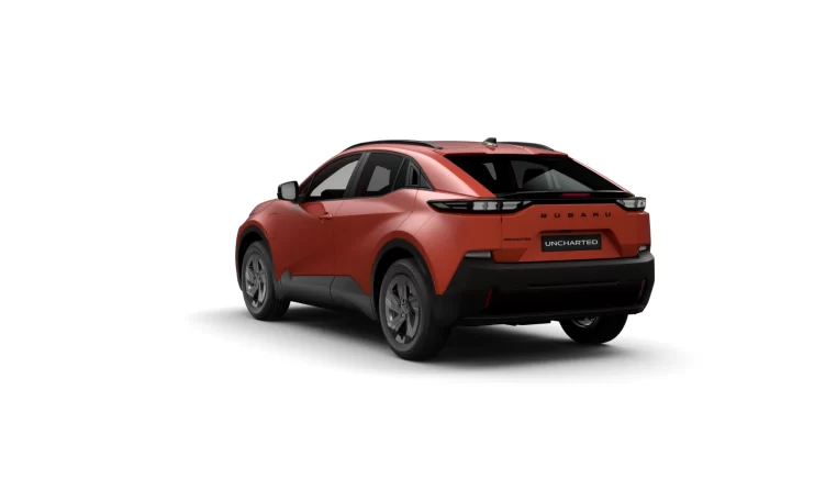render Subaru uncharted 2E xcite plus in de kleur flare orange rear left