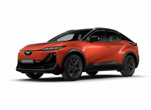 render subaru uncharted 4E-xperience in de kleur subaru flare orange left front